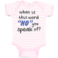 Baby Clothes What Is This Word "No" You Speak of Funny Humor A Baby Bodysuits