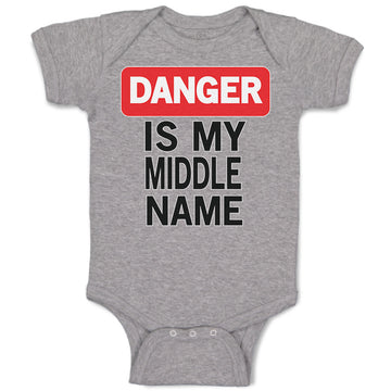 Baby Clothes Danger Is My Middle Name Funny Humor Style A Baby Bodysuits Cotton