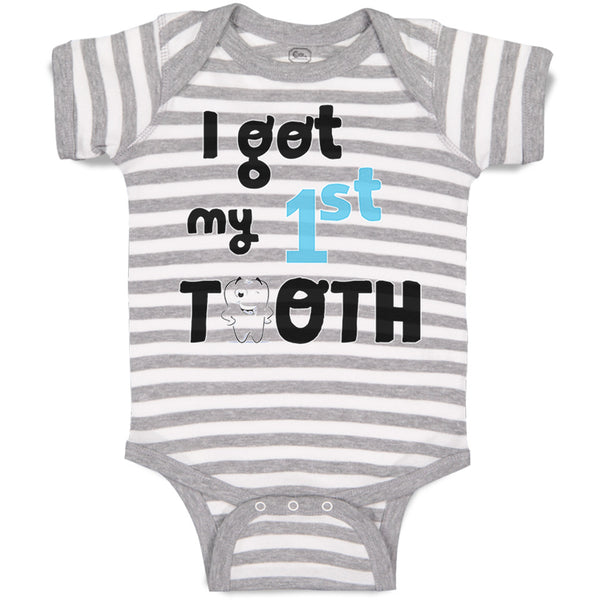 Baby Clothes I Got My First Tooth Funny Humor Style C Baby Bodysuits Cotton