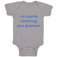 Baby Clothes I'M Silently Correcting Your Grammar Baby Bodysuits Cotton