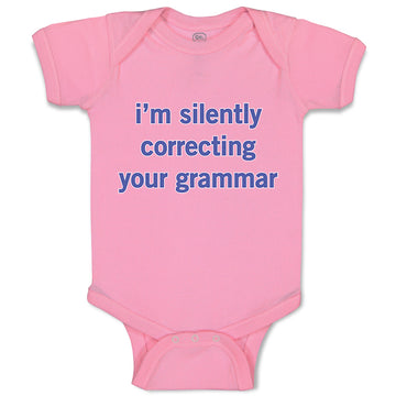 Baby Clothes I'M Silently Correcting Your Grammar Baby Bodysuits Cotton