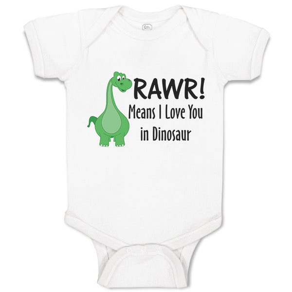 Baby Clothes Rawr! Means I Love You in Dinosaur Dino Baby Bodysuits Cotton