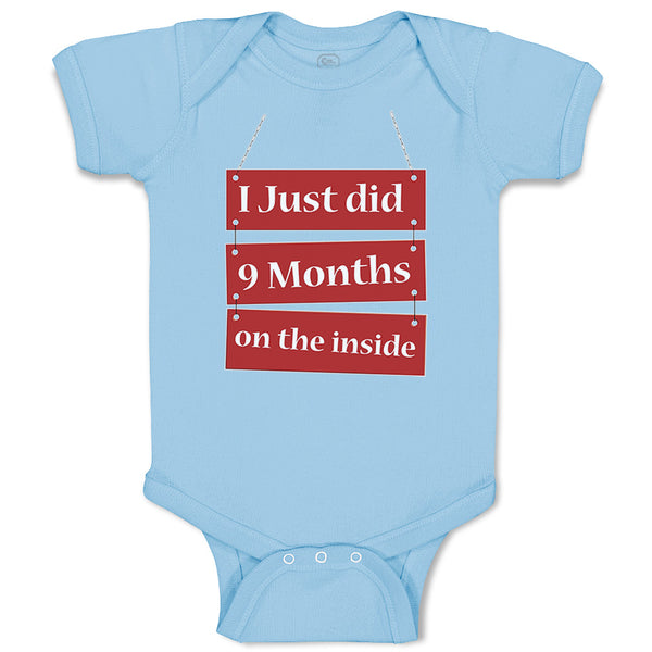 Baby Clothes I Just Did 9 Months on The Inside Baby Bodysuits Boy & Girl Cotton