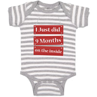 Baby Clothes I Just Did 9 Months on The Inside Baby Bodysuits Boy & Girl Cotton