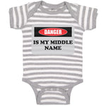 Baby Clothes Danger Is My Middle Name Funny Humor Style B Baby Bodysuits Cotton