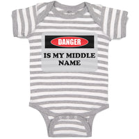 Baby Clothes Danger Is My Middle Name Funny Humor Style B Baby Bodysuits Cotton