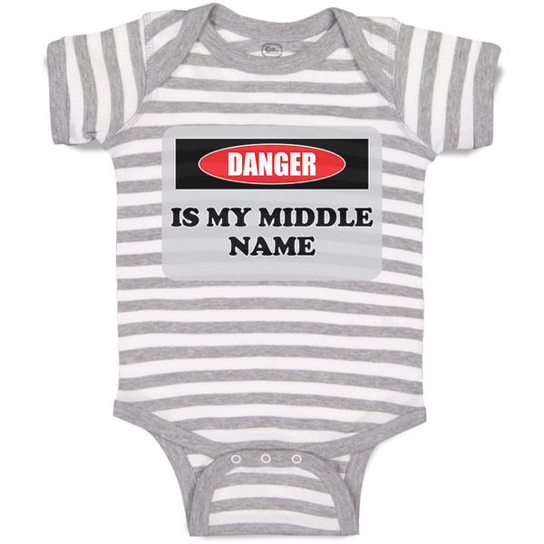 Baby Clothes Danger Is My Middle Name Funny Humor Style B Baby Bodysuits Cotton