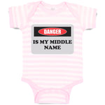 Baby Clothes Danger Is My Middle Name Funny Humor Style B Baby Bodysuits Cotton
