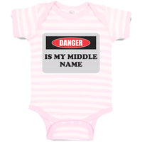 Baby Clothes Danger Is My Middle Name Funny Humor Style B Baby Bodysuits Cotton
