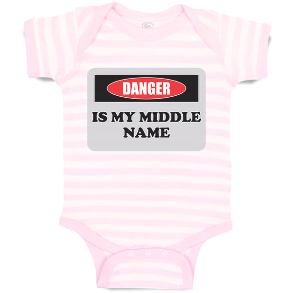 Baby Clothes Danger Is My Middle Name Funny Humor Style B Baby Bodysuits Cotton