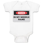 Baby Clothes Danger Is My Middle Name Funny Humor Style B Baby Bodysuits Cotton