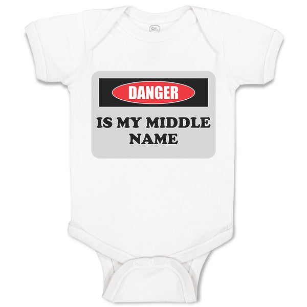 Baby Clothes Danger Is My Middle Name Funny Humor Style B Baby Bodysuits Cotton