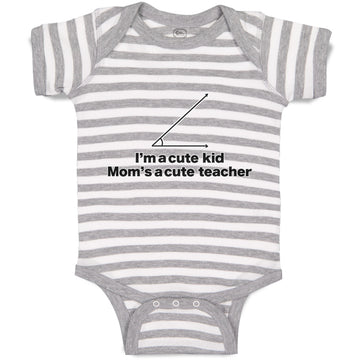 Baby Clothes I'M A Cute Kid Mom's Acute Math Geek Nerd Teacher Baby Bodysuits