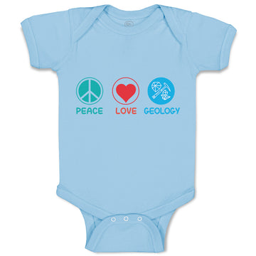 Baby Clothes Peace Love Geology Teacher School Education Baby Bodysuits Cotton