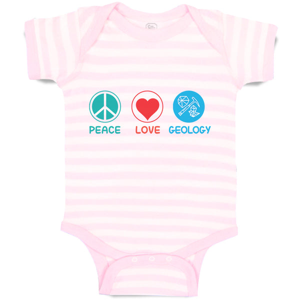 Baby Clothes Peace Love Geology Teacher School Education Baby Bodysuits Cotton