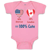 Baby Clothes 50% American + 50% Canadian = 100% Cute Baby Bodysuits Cotton