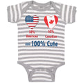 Baby Clothes 50% American + 50% Canadian = 100% Cute Baby Bodysuits Cotton