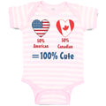 Baby Clothes 50% American + 50% Canadian = 100% Cute Baby Bodysuits Cotton