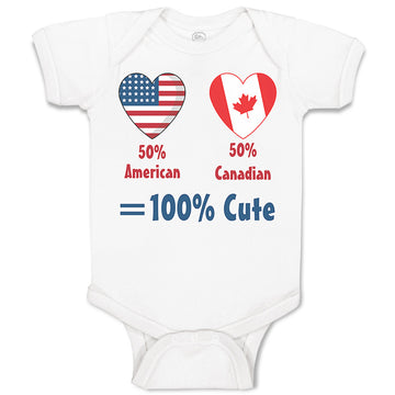 Baby Clothes 50% American + 50% Canadian = 100% Cute Baby Bodysuits Cotton