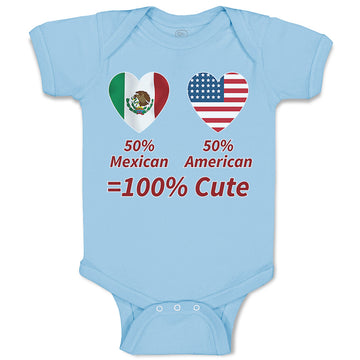 Baby Clothes 50% Mexican 50% American = 100% Cute Baby Bodysuits Cotton