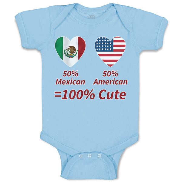 Baby Clothes 50% Mexican 50% American = 100% Cute Baby Bodysuits Cotton