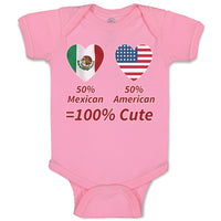 Baby Clothes 50% Mexican 50% American = 100% Cute Baby Bodysuits Cotton