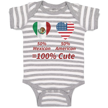 Baby Clothes 50% Mexican 50% American = 100% Cute Baby Bodysuits Cotton