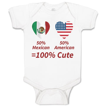 Baby Clothes 50% Mexican 50% American = 100% Cute Baby Bodysuits Cotton