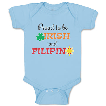 Baby Clothes Proud to Be Irish and Filipino Baby Bodysuits Boy & Girl Cotton