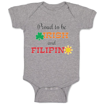 Baby Clothes Proud to Be Irish and Filipino Baby Bodysuits Boy & Girl Cotton