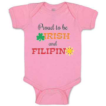 Baby Clothes Proud to Be Irish and Filipino Baby Bodysuits Boy & Girl Cotton