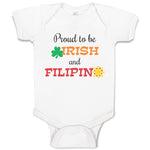 Baby Clothes Proud to Be Irish and Filipino Baby Bodysuits Boy & Girl Cotton