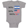 Baby Clothes 50% Nicaraguan + 50% Usa = 100% Me Baby Bodysuits Boy & Girl Cotton