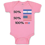 Baby Clothes 50% Nicaraguan + 50% Usa = 100% Me Baby Bodysuits Boy & Girl Cotton