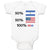 Baby Clothes 50% Nicaraguan + 50% Usa = 100% Me Baby Bodysuits Boy & Girl Cotton