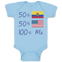 Baby Clothes 50%Ecuador + 50% American = 100% Me Baby Bodysuits Cotton