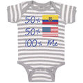 Baby Clothes 50%Ecuador + 50% American = 100% Me Baby Bodysuits Cotton