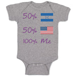 Baby Clothes 50% Honduran + 50% Usa = 100% Me Baby Bodysuits Boy & Girl Cotton