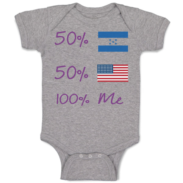 Baby Clothes 50% Honduran + 50% Usa = 100% Me Baby Bodysuits Boy & Girl Cotton