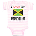 Baby Clothes I Love My Jamaican Dad Style B Baby Bodysuits Boy & Girl Cotton