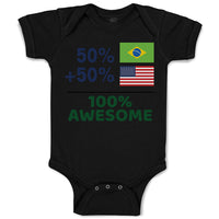 Baby Clothes 50% Brazilian + 50% American = 100% Awesome Baby Bodysuits Cotton