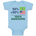 Baby Clothes 50% Brazilian + 50% American = 100% Awesome Baby Bodysuits Cotton