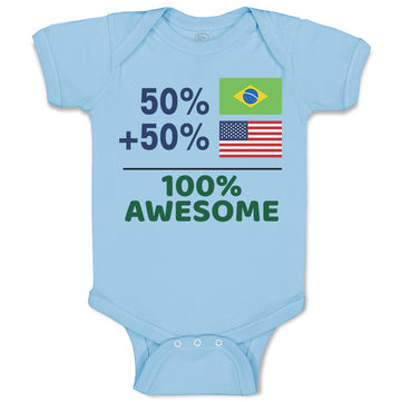 Baby Clothes 50% Brazilian + 50% American = 100% Awesome Baby Bodysuits Cotton