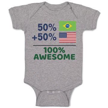 Baby Clothes 50% Brazilian + 50% American = 100% Awesome Baby Bodysuits Cotton