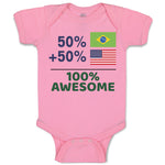 Baby Clothes 50% Brazilian + 50% American = 100% Awesome Baby Bodysuits Cotton