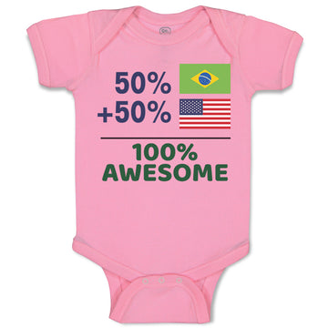 Baby Clothes 50% Brazilian + 50% American = 100% Awesome Baby Bodysuits Cotton