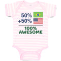 Baby Clothes 50% Brazilian + 50% American = 100% Awesome Baby Bodysuits Cotton