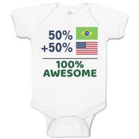 Baby Clothes 50% Brazilian + 50% American = 100% Awesome Baby Bodysuits Cotton