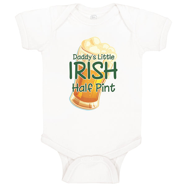 Baby Clothes Daddy's Little Irish Half Pint St Patrick's Baby Bodysuits Cotton