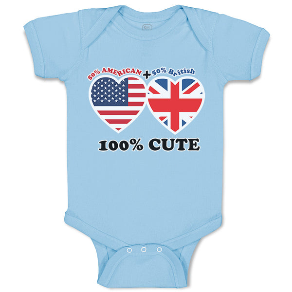 Baby Clothes 50% British + 50% American = 100% Cute Baby Bodysuits Cotton